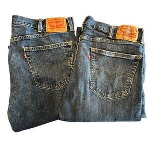 Levi Strauss 505 Mens Regular Fit Bundle 2 Straight Leg  Jeans Tag Sz 38x32 Blue